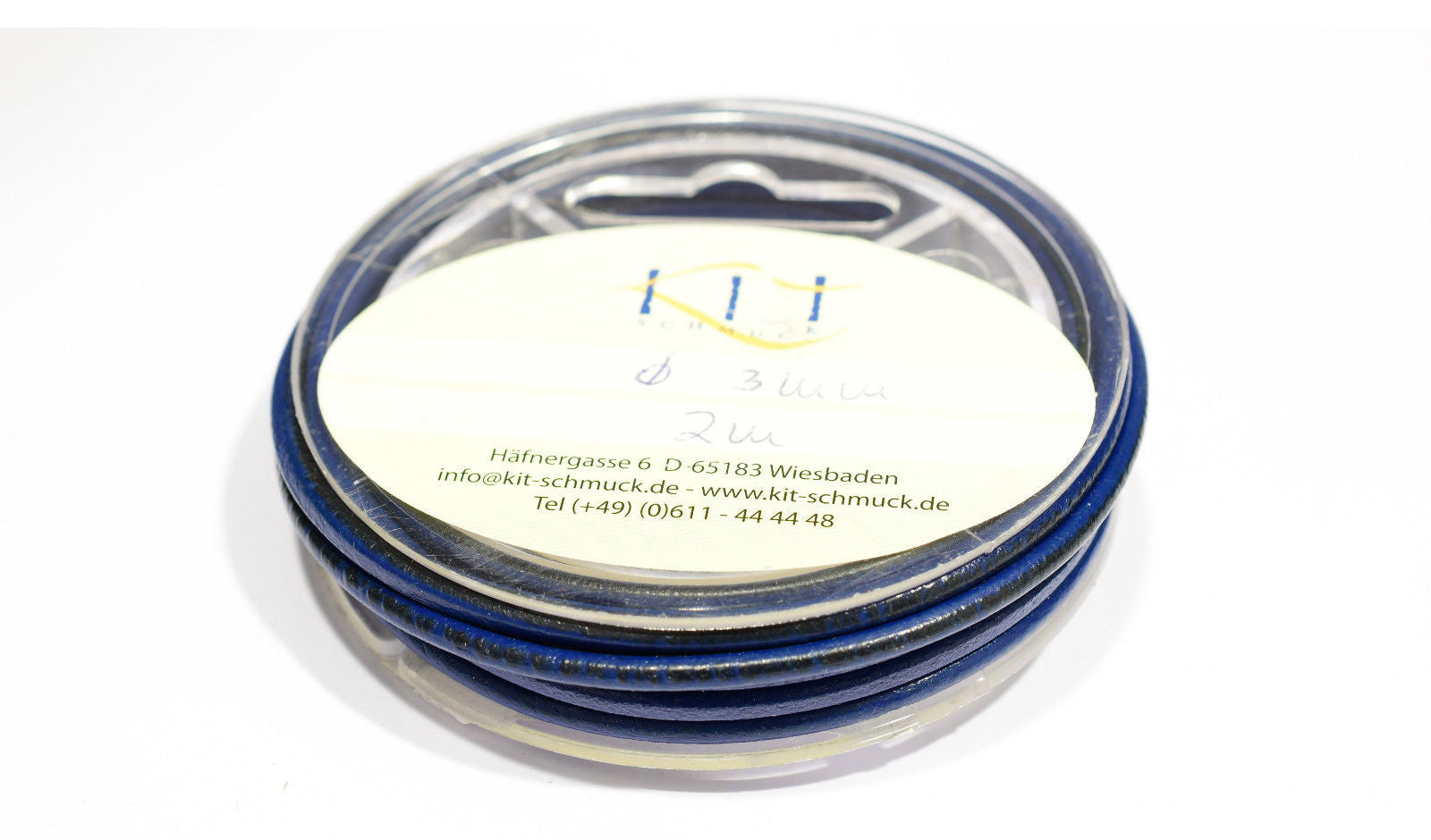 Naturlederbänder Blau rund glatt Länge 2m (Grundpreis 1,50 €-m)